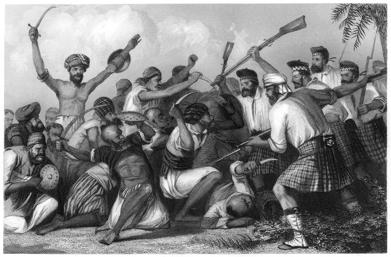 Konflikt med Ghazeerne før Bareilly, 6. maj 1858, c1860 af Unbekannt