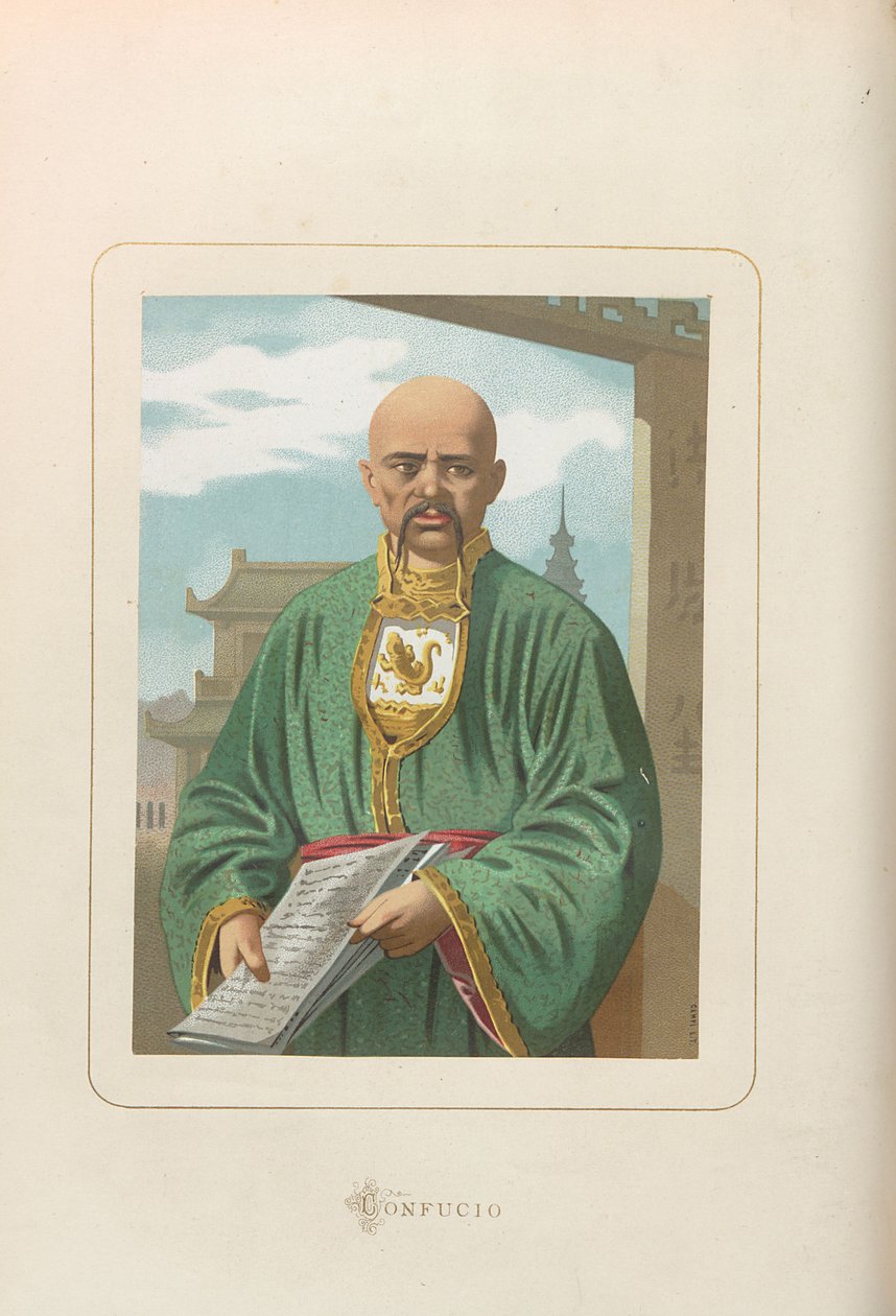 Konfucius. Fra: Berømte mænd og kvinder gennem tiden af ​​Juan Landa, 1875-1877. af Unbekannt