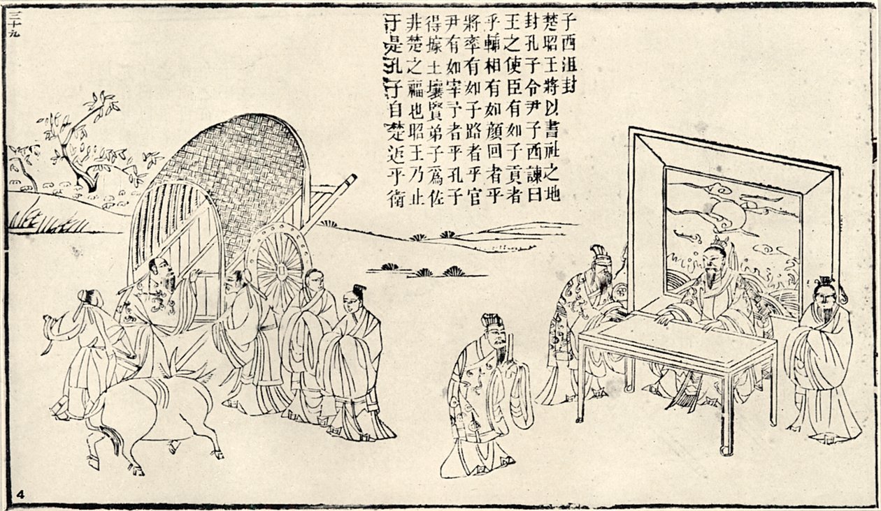 Konfucius besøger domstol, 1800-tallet af Unbekannt