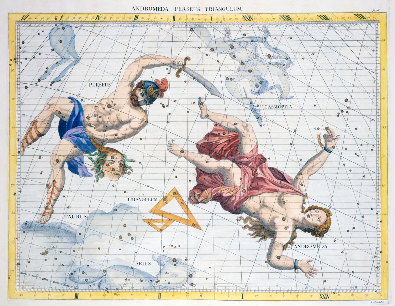 Konstellationer af Perseus og Andromeda, 1729 af Unbekannt