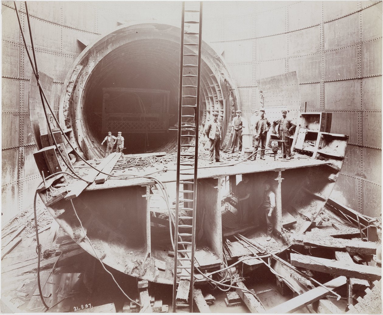 Konstruktion, tunneler Konstruktion af Rotherhithe-tunnelen, London af Unbekannt