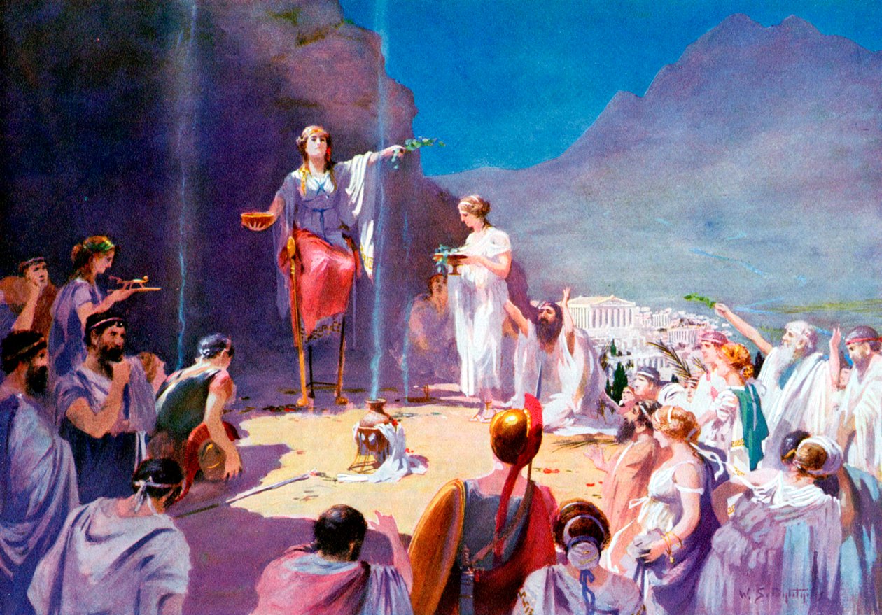Konsultation af Delphic Oracle, 1800-tallet af Unbekannt