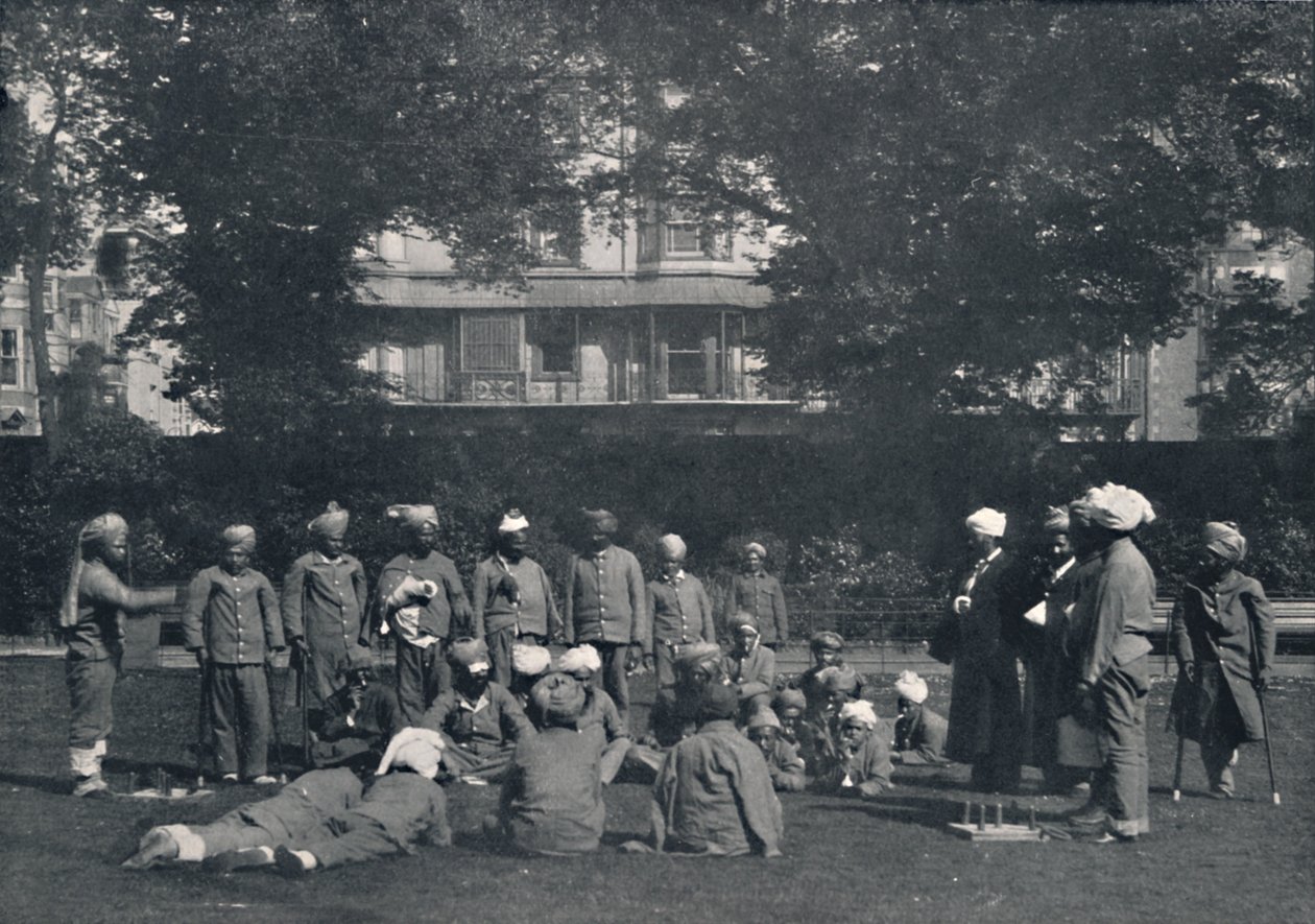 Rekonvalescent indiske soldater, der spiller citater på de østlige græsplæner, c1915, 1939 af Unbekannt
