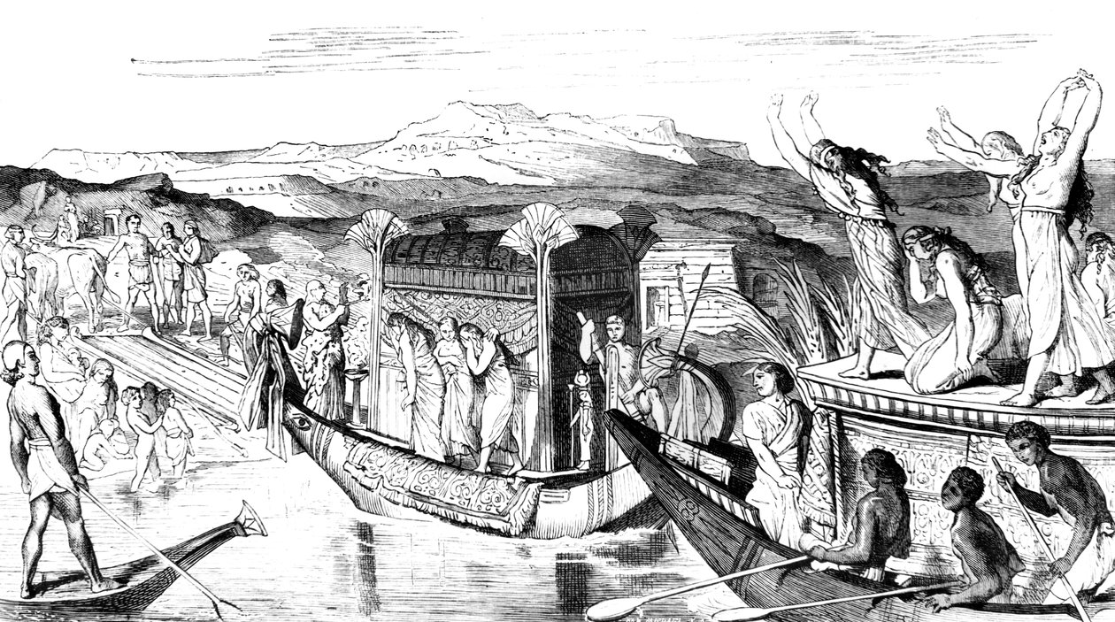 Konvoj vender tilbage med en nekropolis, Egypten, 1881 af Unbekannt