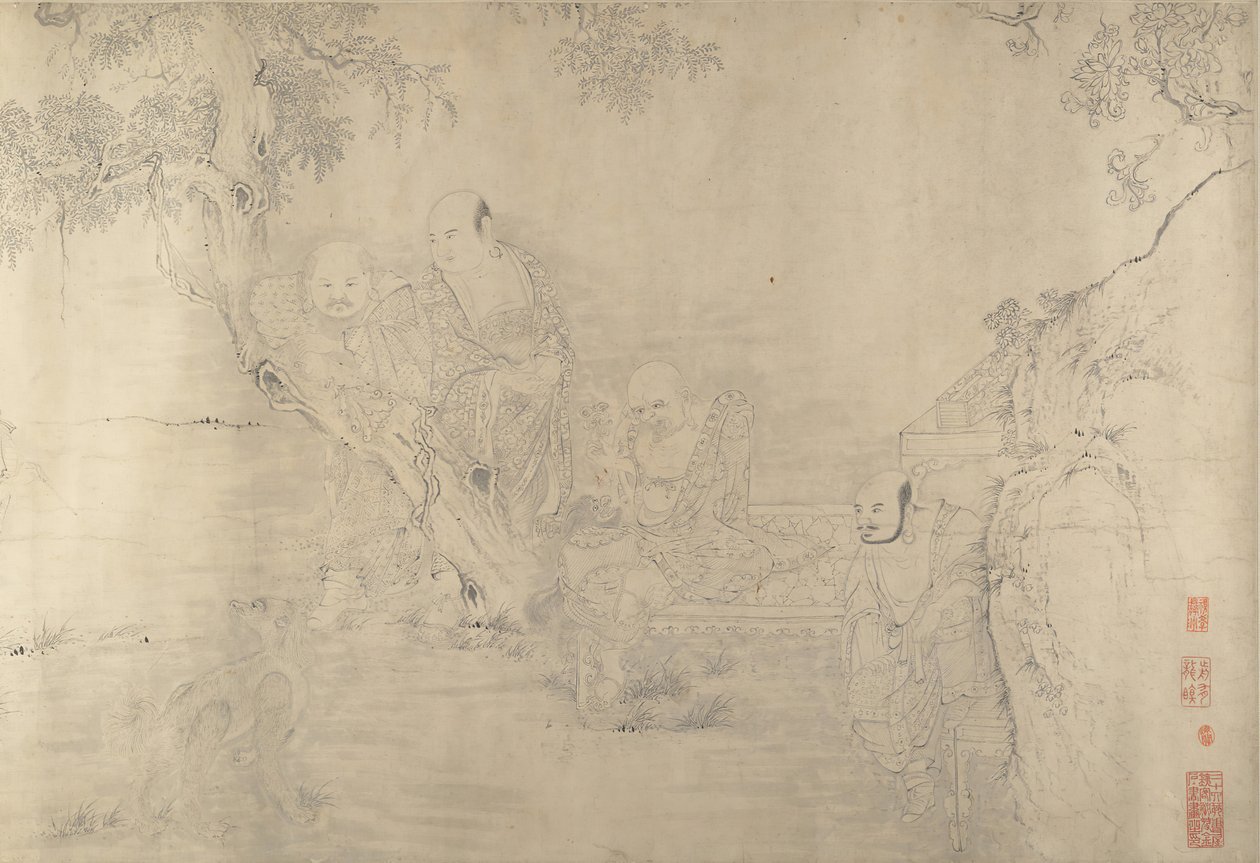 Kopi efter The Sixteen Luohans, 1800-begyndelsen af det 20. århundrede. af Unbekannt