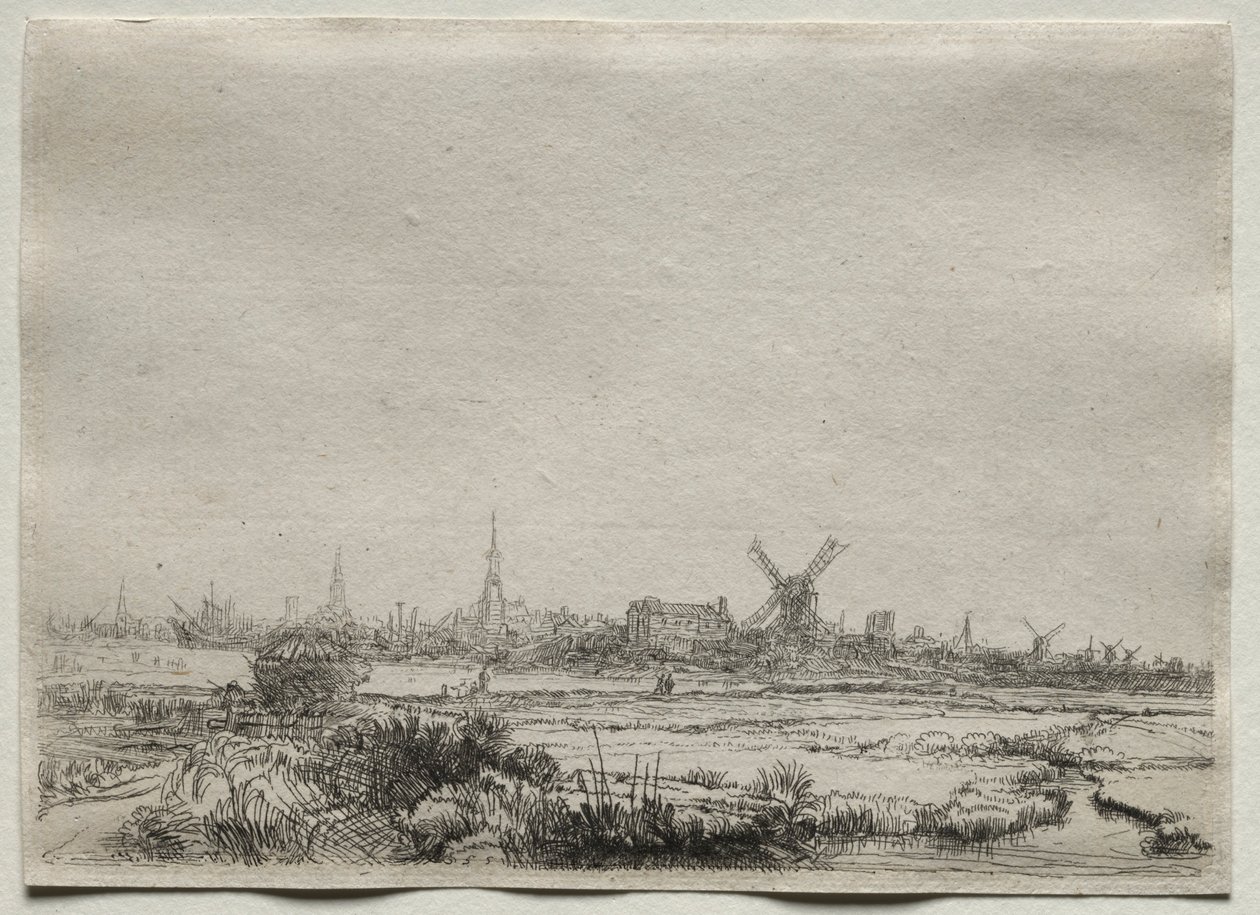 Kopi af Udsigt over Amsterdam fra Nordvest, 1700-tallet. af Unbekannt