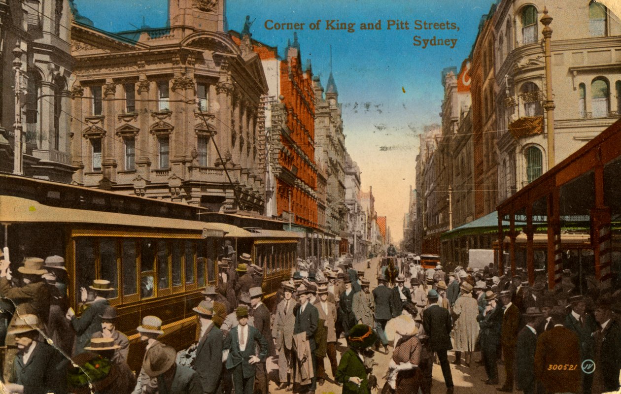 Corner of King and Pitt Streets, Sydney, New South Wales, Australien, c1917 af Unbekannt
