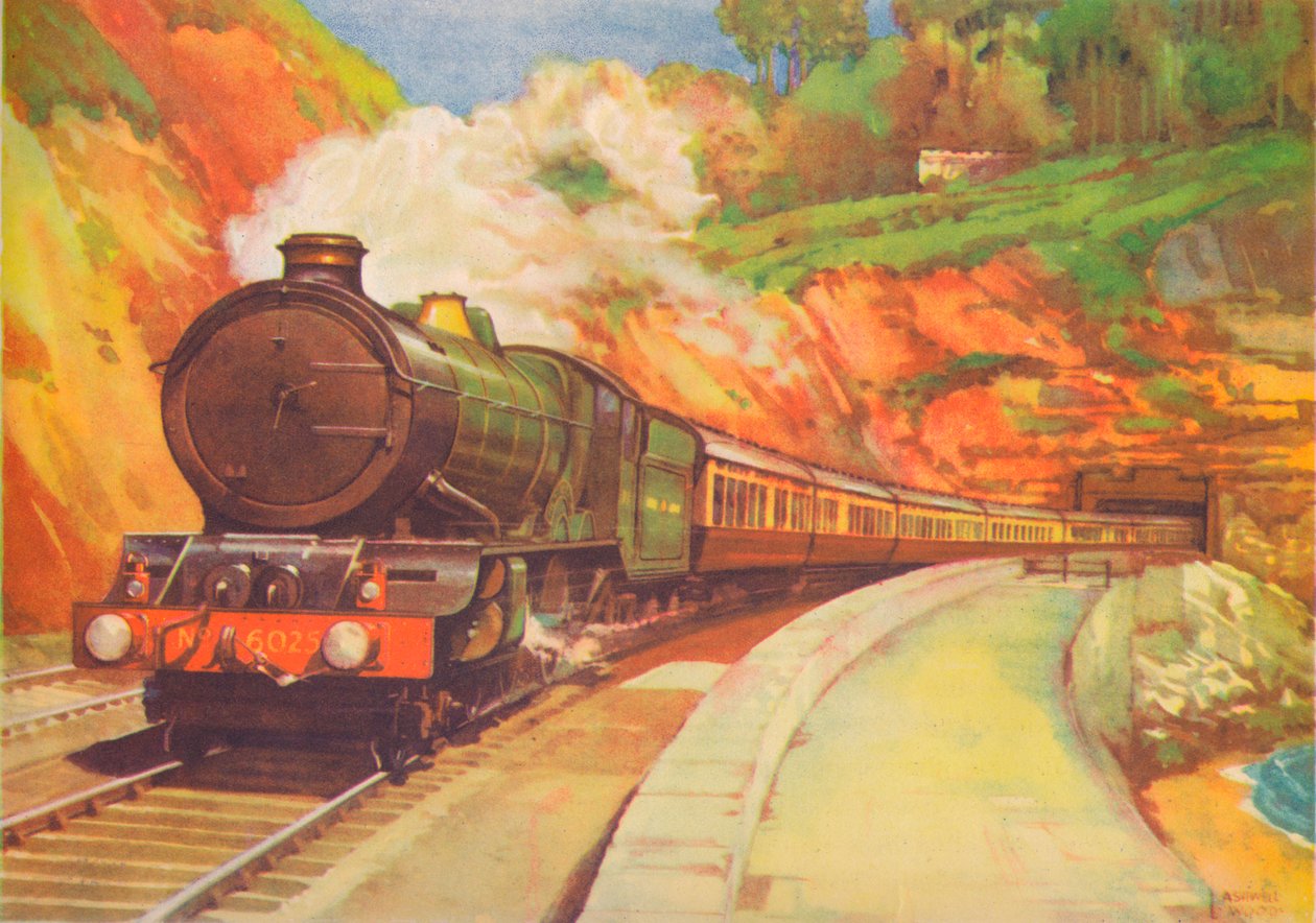 Cornish Rivera Limited, G.W.R., nær Dawlish, 1940 af Unbekannt