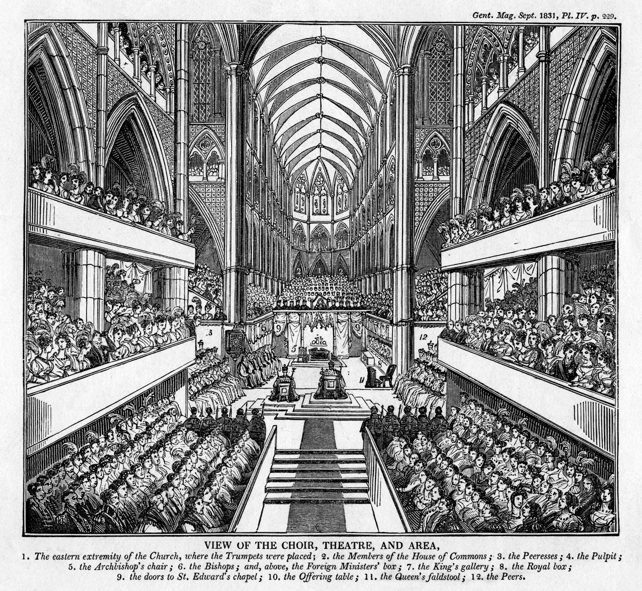 Kroning af kong William IV og dronning Adelaide, Westminster Abbey, London, 1831 af Unbekannt