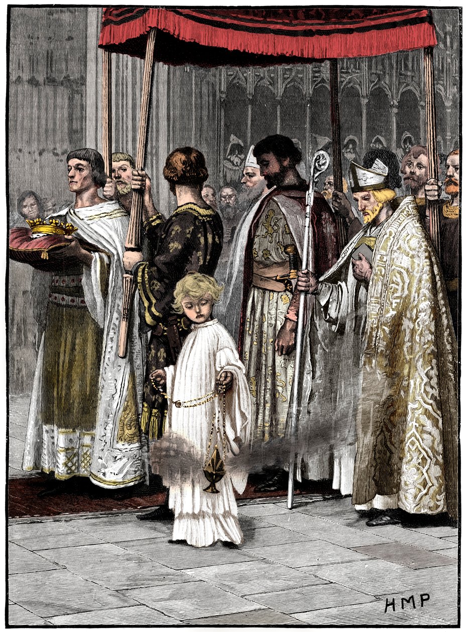 Kroning af Richard I i Westminster Abbey 1189, c1880 af Unbekannt