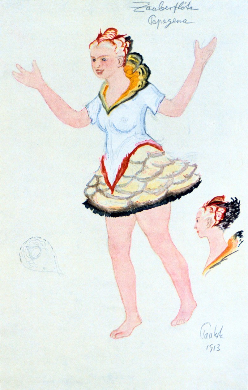 Kostumedesign til Papegena, 1913 af Unbekannt