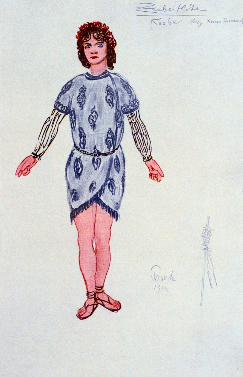 Kostumedesign til en af de tre unge eller Genii, 1913 af Unbekannt