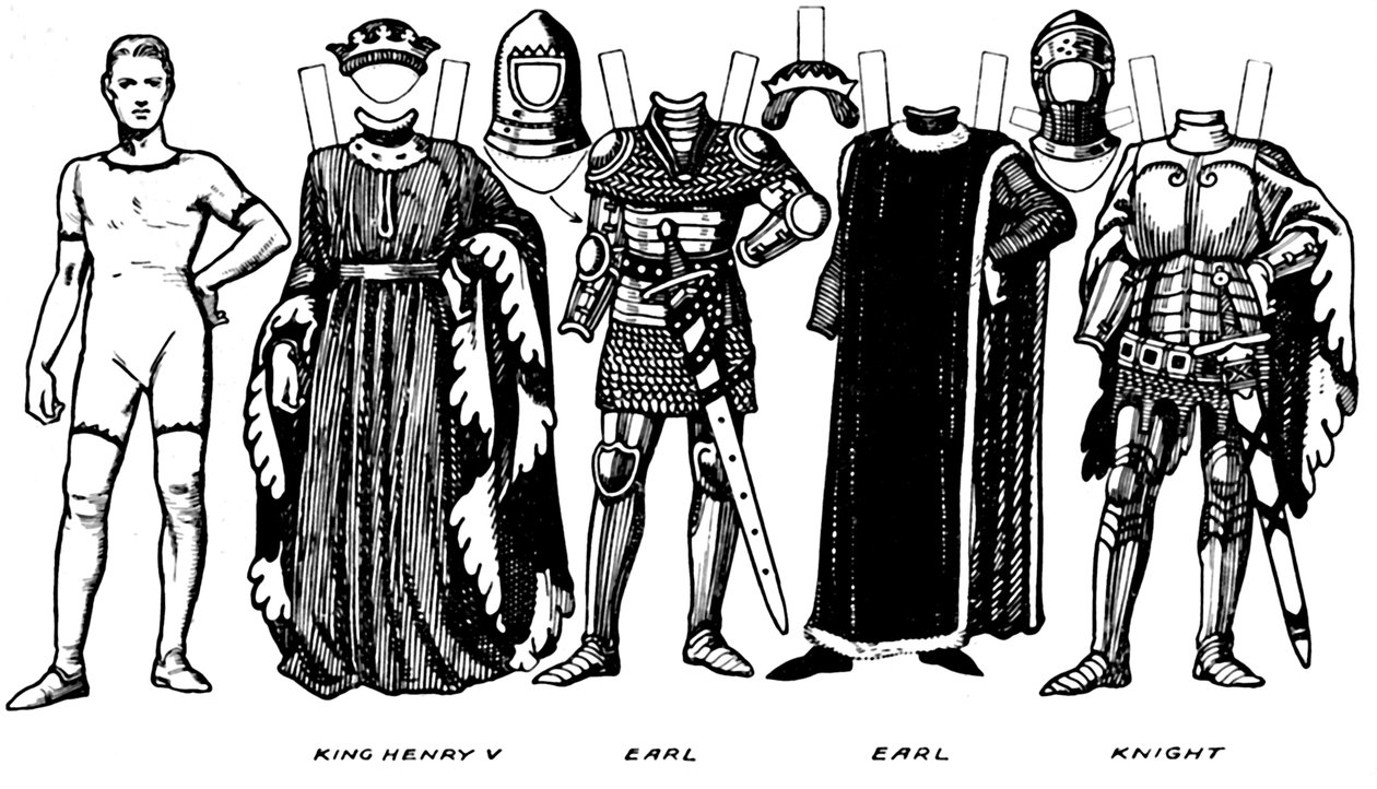 Kostumer af mænd og kvinder som båret i perioden, da Henry V regerede, c1934 af Unbekannt