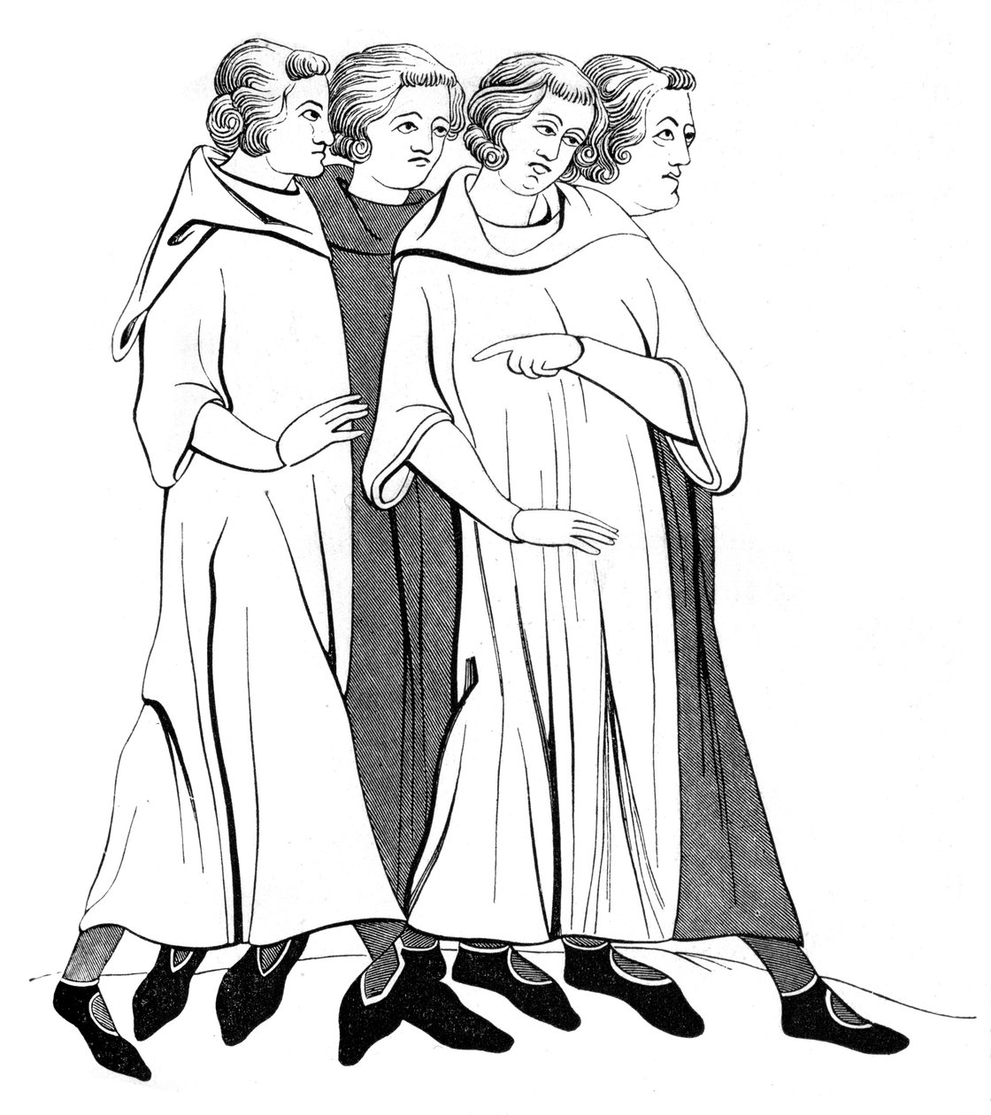 Bourgeoisiets kostumer, 1200-tallet 1849 af Unbekannt