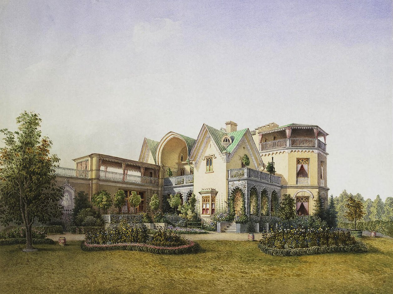 Cottege Palace i Alexandria Park i Peterhof, 1847 af Unbekannt