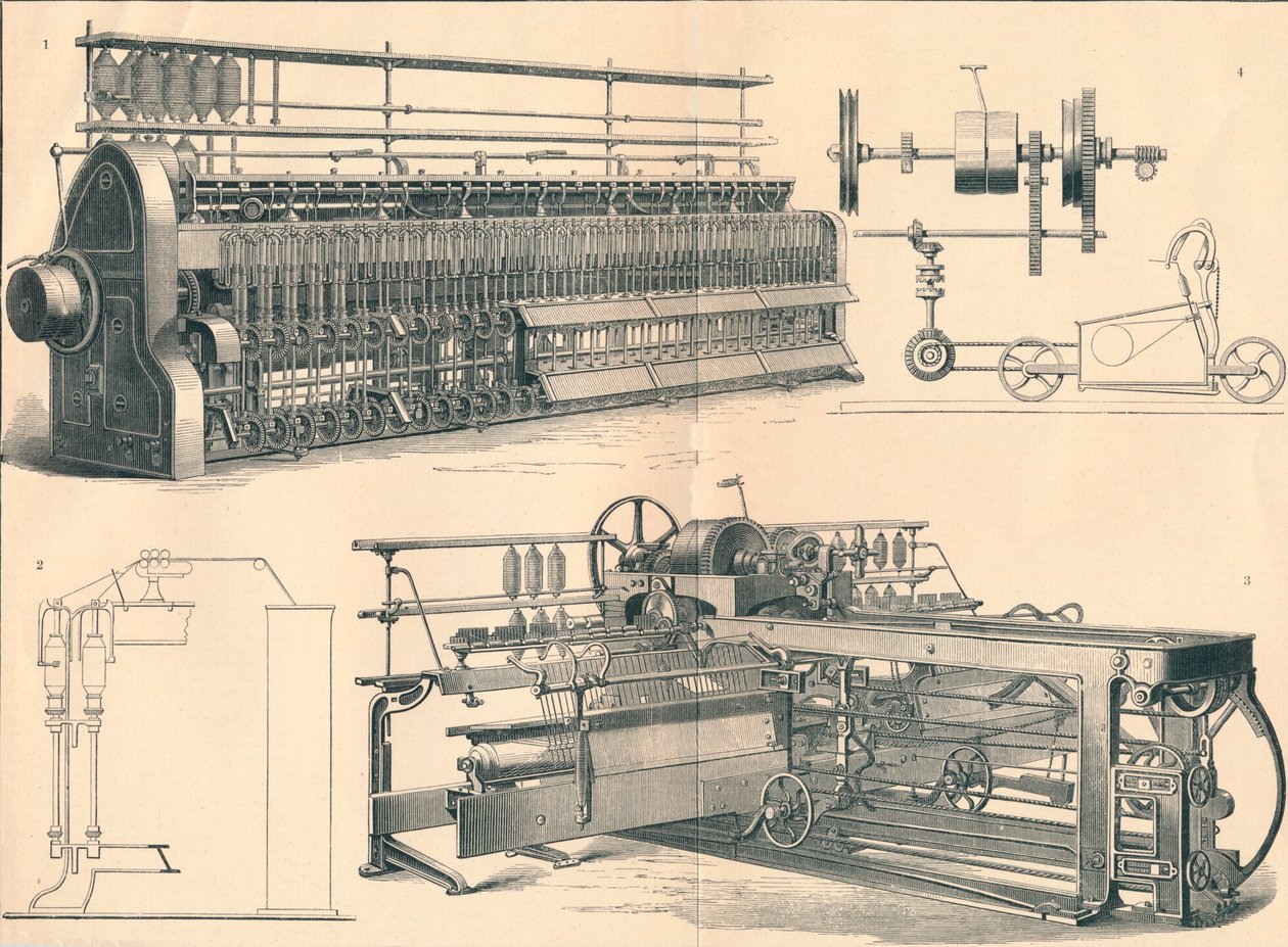 Bomuldsspinding, c1800-tallet af Unbekannt