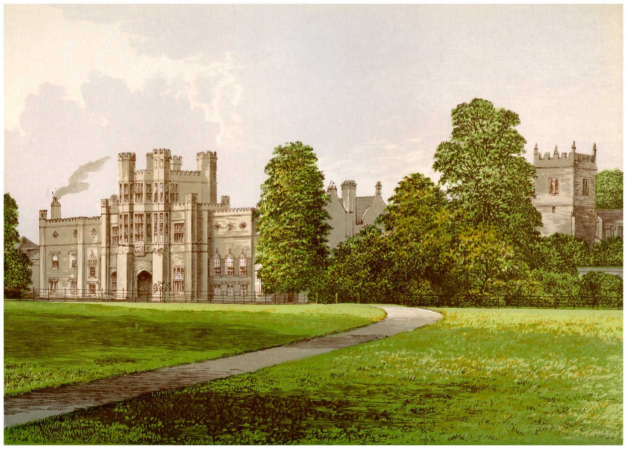 Coughton Court, Warwickshire, hjemsted for Baronet Throckmorton, c1880 af Unbekannt