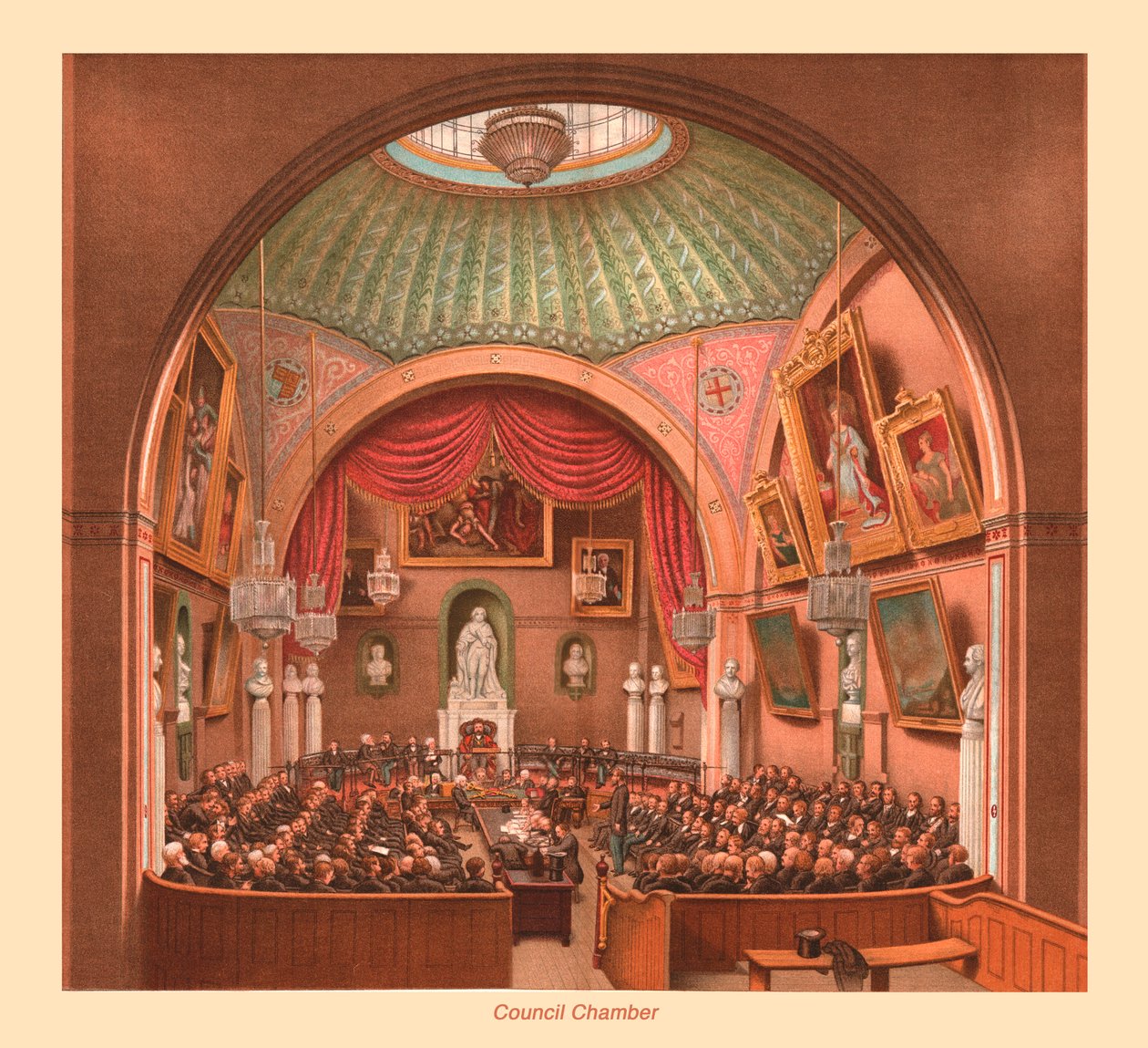 Council Chamber London Guildhall, 1886 af Unbekannt