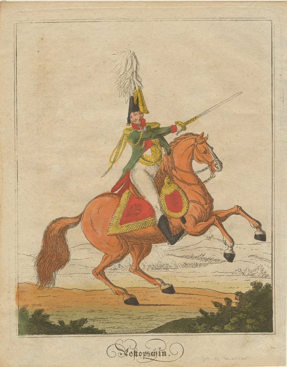 Grev Fjodor Vasilyevich Rostopchin 1763-1826, 1812 af Unbekannt