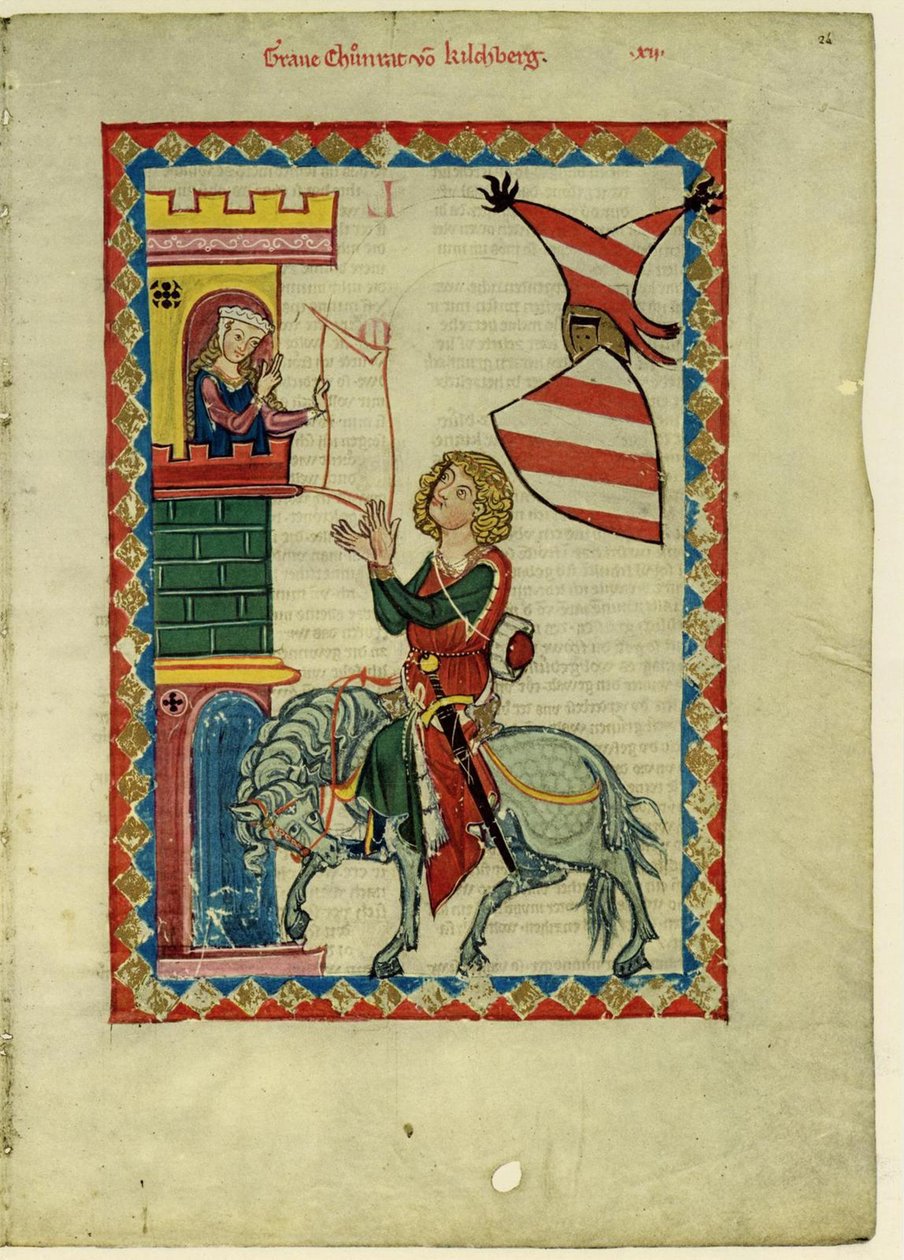 Grev Konrad von Kirchberg fra Codex Manesse, mellem 1305 og 1340 af Unbekannt