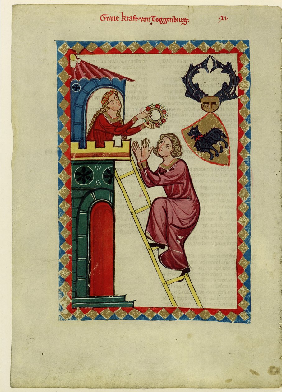 Grev Kraft III af Toggenburg fra Codex Manesse, mellem 1305 og 1340 af Unbekannt