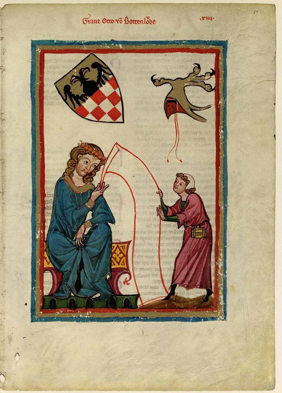Grev Otto von Botenlauben fra Codex Manesse, mellem 1305 og 1340 af Unbekannt