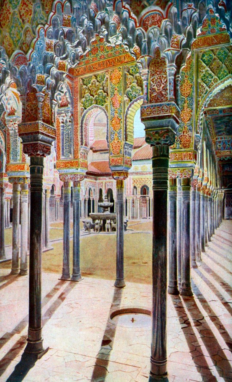 Løvernes domstol, Alhambra, Granada, Andalusien, Spanien, c1924 af Unbekannt