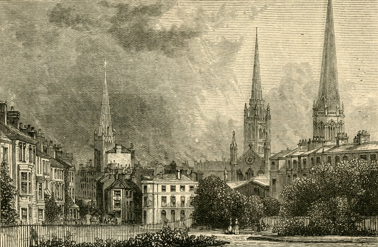 Coventry - The Spiers of Trinity, St. Michaels og Christ Church, 1898. af Unbekannt