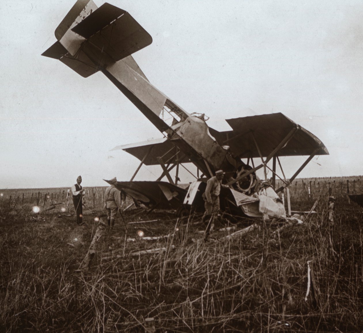 Nedstyrtet fly, Tracy-le-Val, Nordfrankrig, c1914-c1918 af Unbekannt