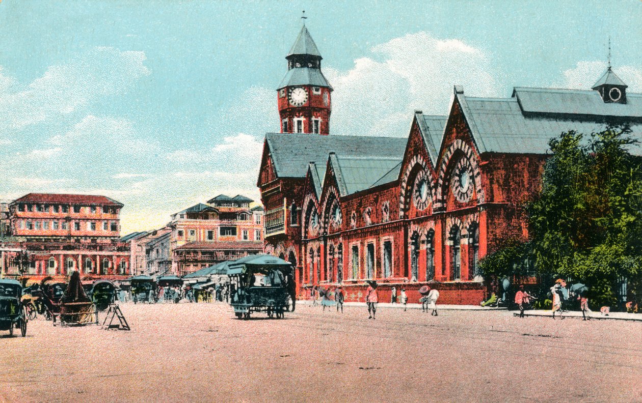 Crawford Market, Bombay, Indien, begyndelsen af det 20. århundrede af Unbekannt