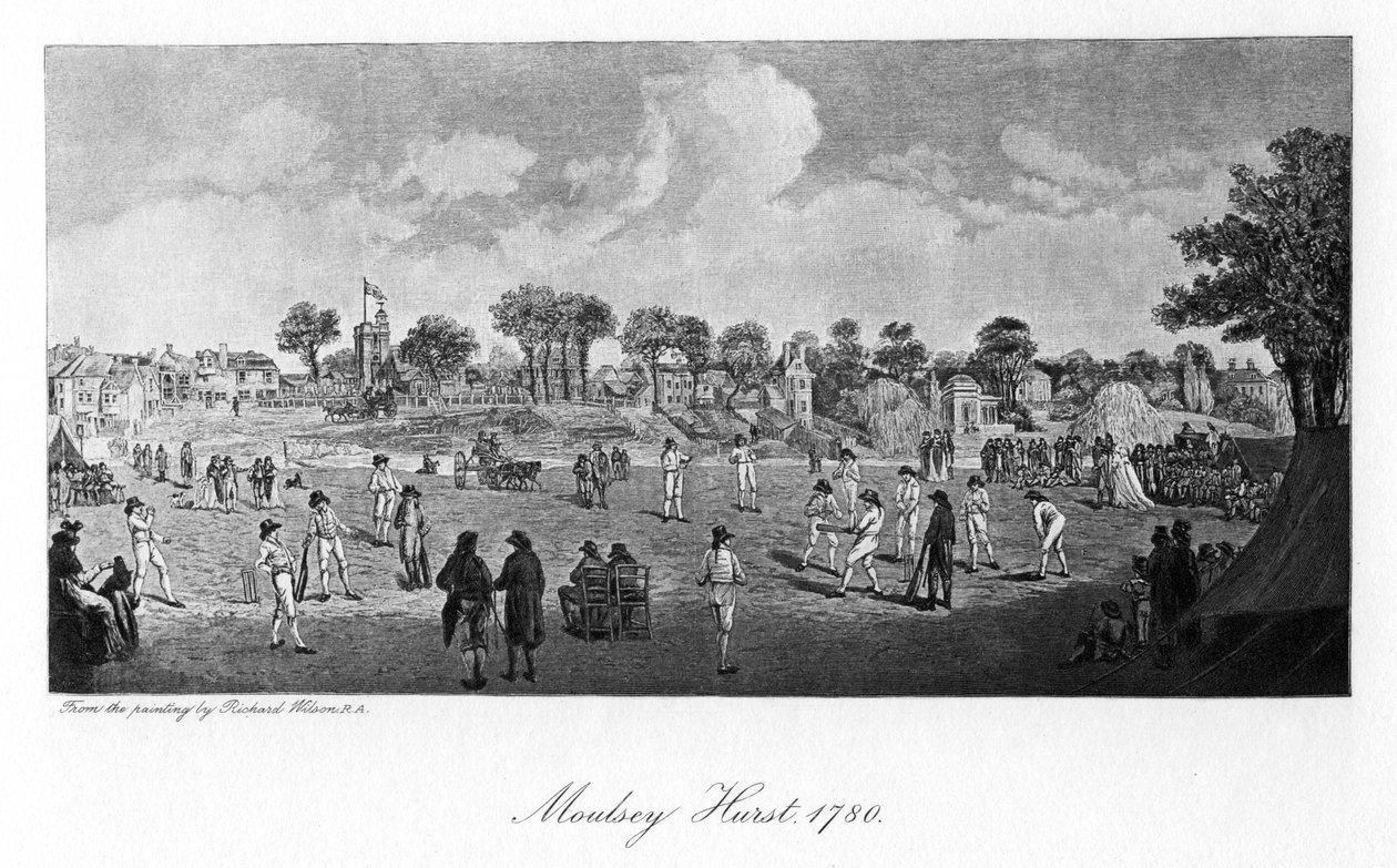 Cricket ved Moulsey Hurst, 1780, 1912 af Unbekannt