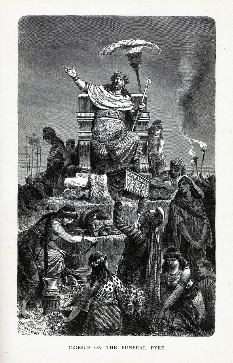 Croesus på Begravelsesbålet, 1882 af Unbekannt