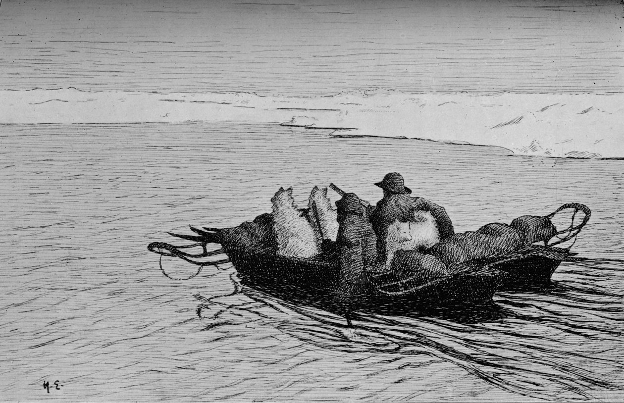 Crossing a Crack in the Ice, c1893-1896, 1897 af Unbekannt