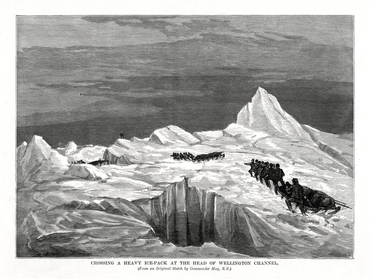 Krydser en tung ispakke ved hovedet af Wellington Channel, 1877 af Unbekannt