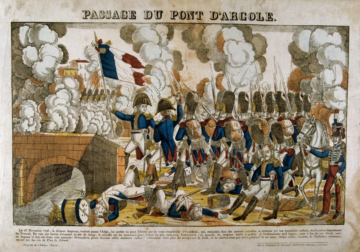 Krydsning af Arcola-broen, 15. november 1796, 1800-tallet af Unbekannt