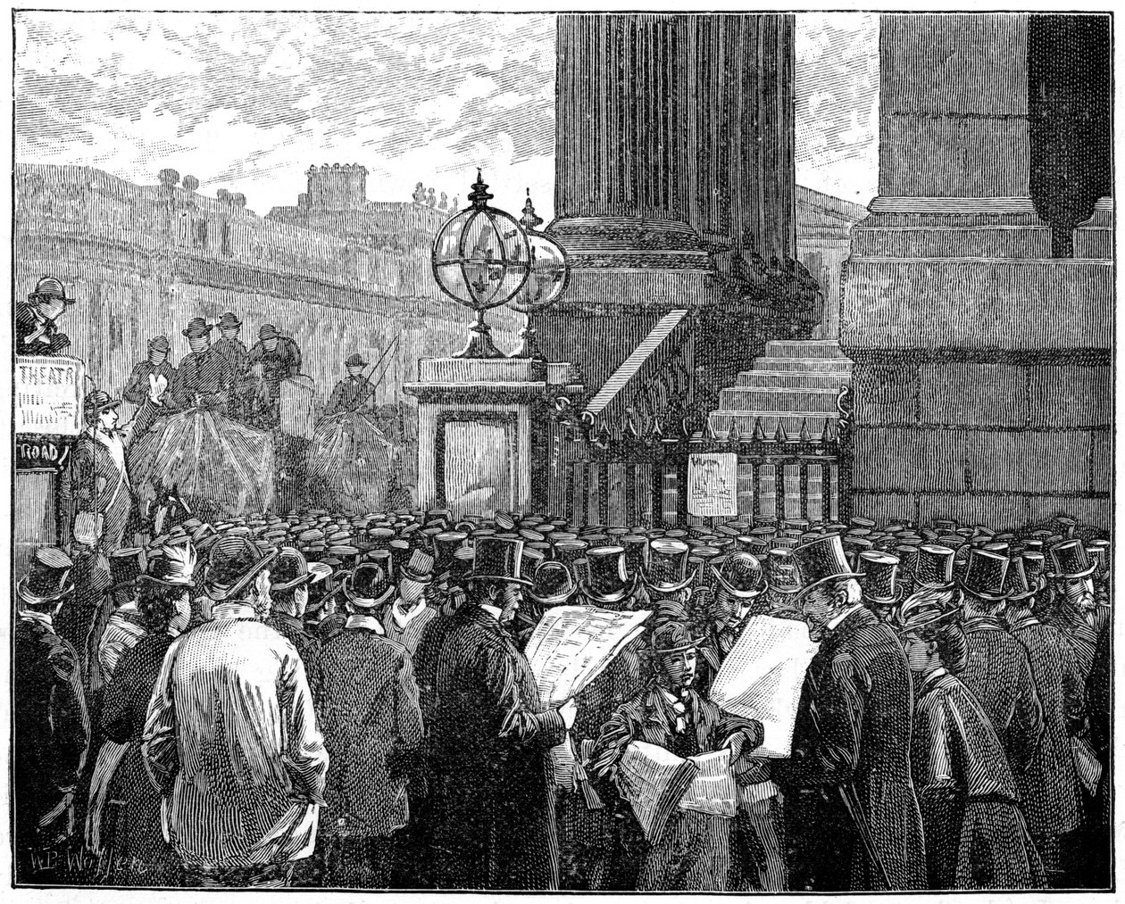 Publikum i Mansion House læser bulletinen om Prince of Wales sygdom, 1871 1900 af Unbekannt