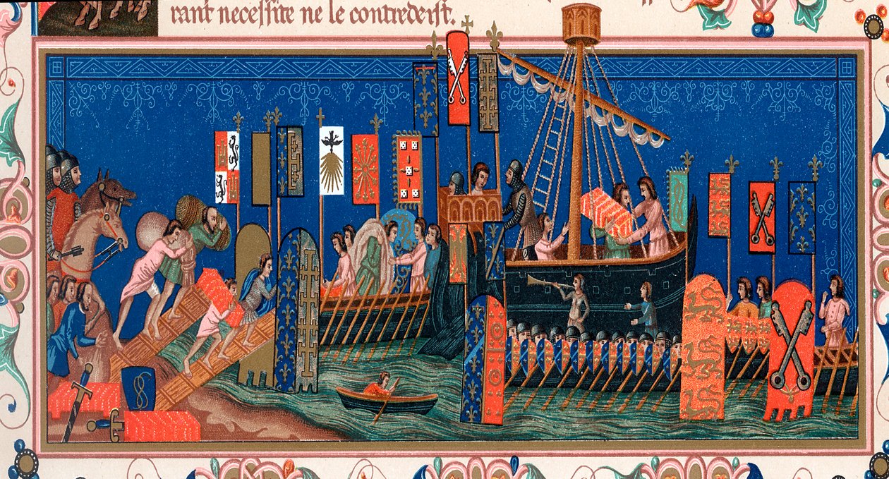 Korsfarere på vej til det hellige land, 1400-tallet af Unbekannt
