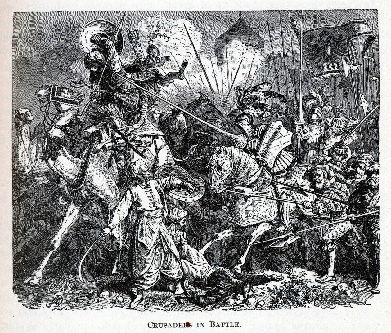 Korsfarere i kamp, 1882 af Unbekannt