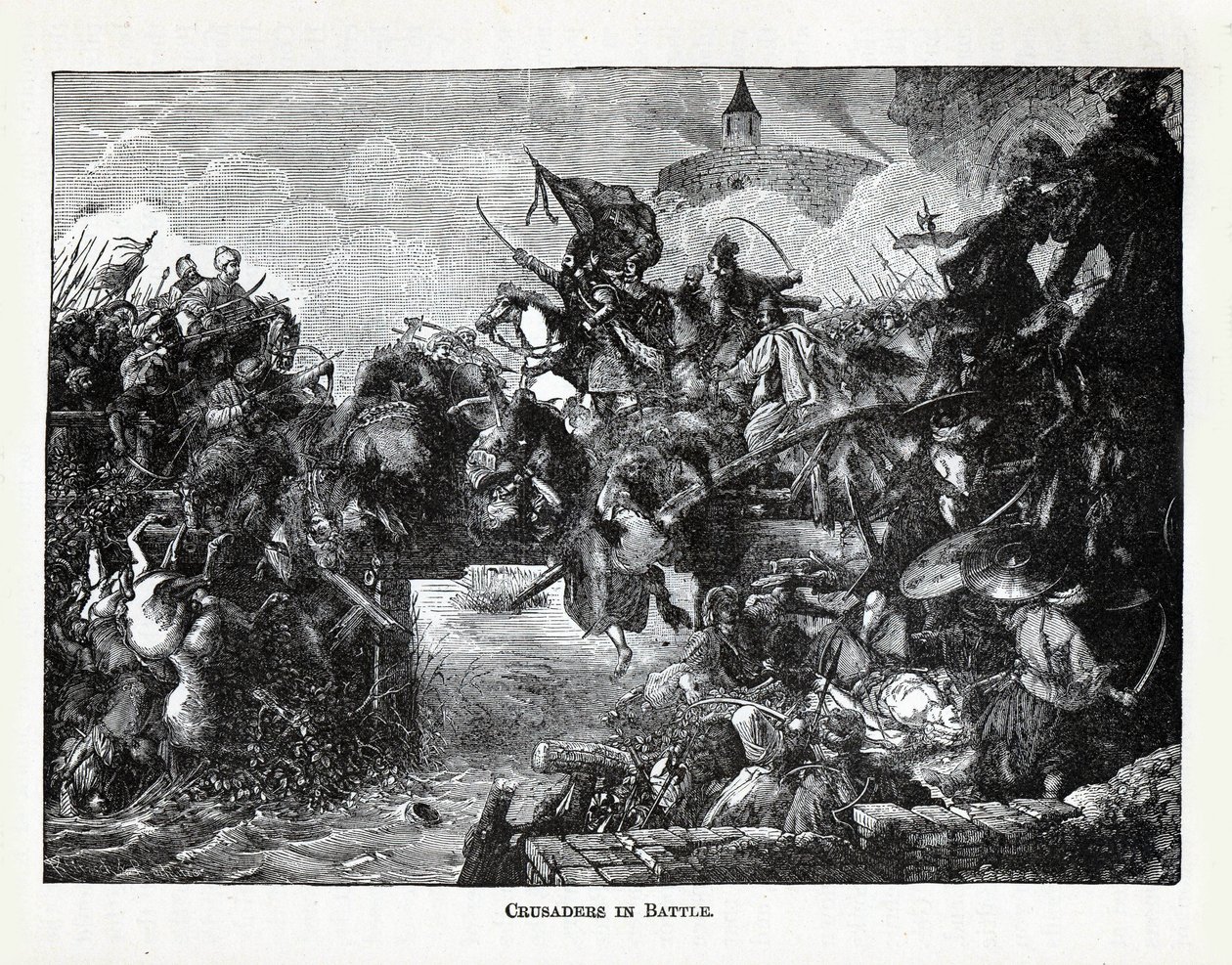 Korsfarere i kamp, 1882 af Unbekannt