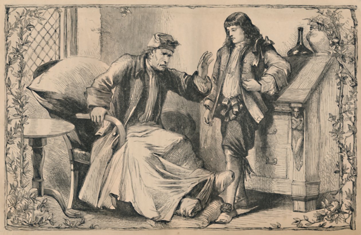 Crusoe rådgivet af sin far, c1870 af Unbekannt