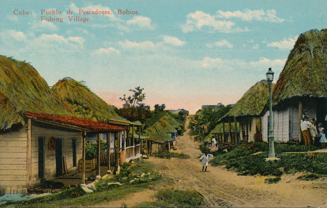 Cuba: Fiskerby. Bohios. Fiskerleje, 1919 af Unbekannt