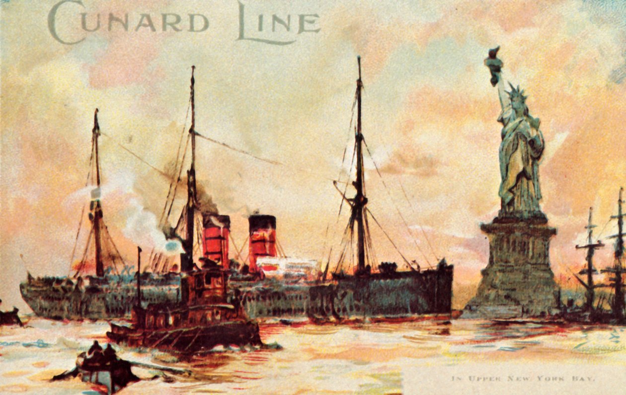 Cunard Line - i Upper New York Bay, c1900. af Unbekannt