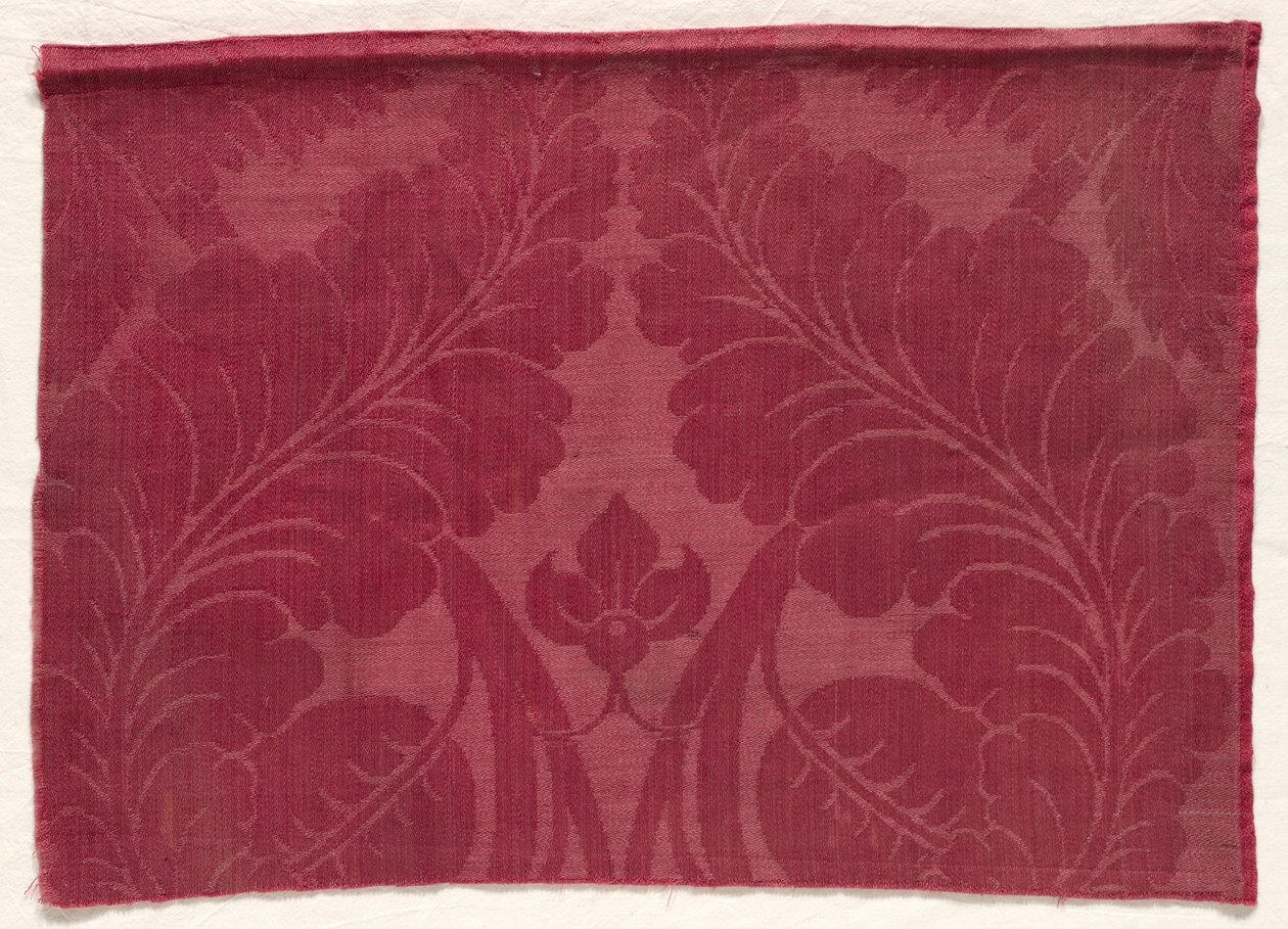 Damask med blade og blomsterdesign, 1700-1800-tallet. af Unbekannt