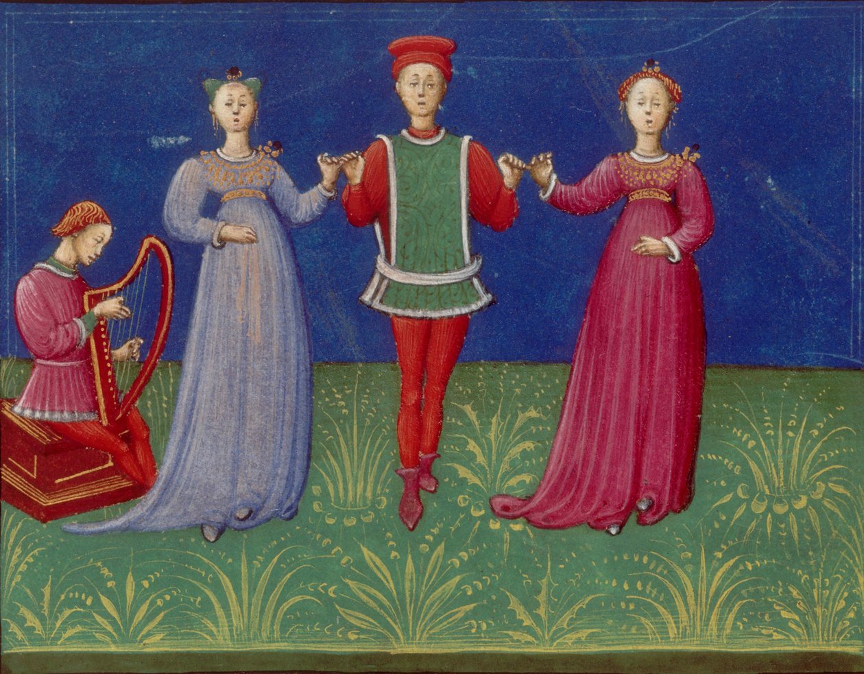 Danseundervisning. Fra: De pratica seu arte tripudii On the Practice or Art of Dancing, 1463. af Unbekannt