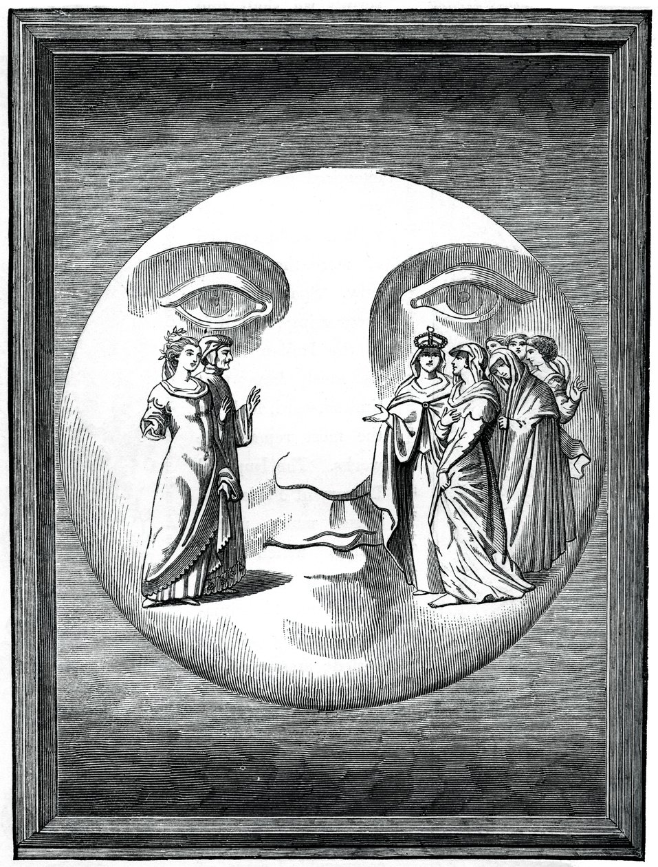 Dante og Beatrice transporteret til månen, 1500-tallet 1870 af Unbekannt