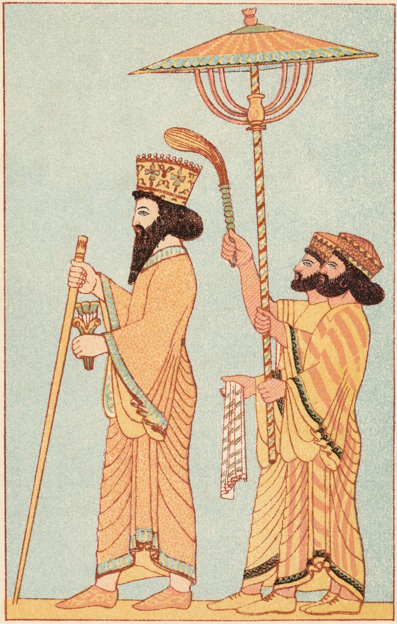 Darius I 548-486 f.Kr. Achaemenidiske konge af Persien fra 521, med ledsagere, 1881 af Unbekannt