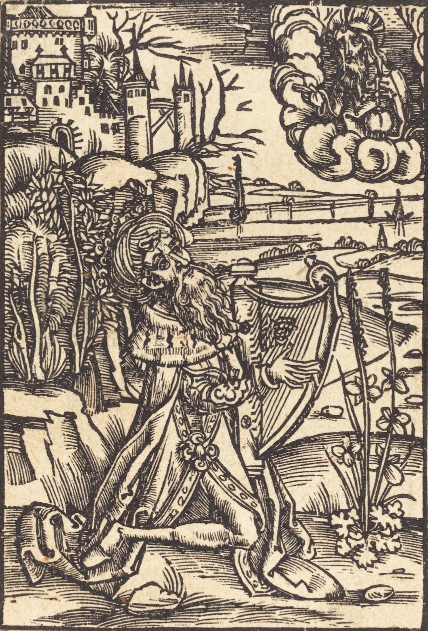 David spiller på harpen, ca. 1500. af Unbekannt