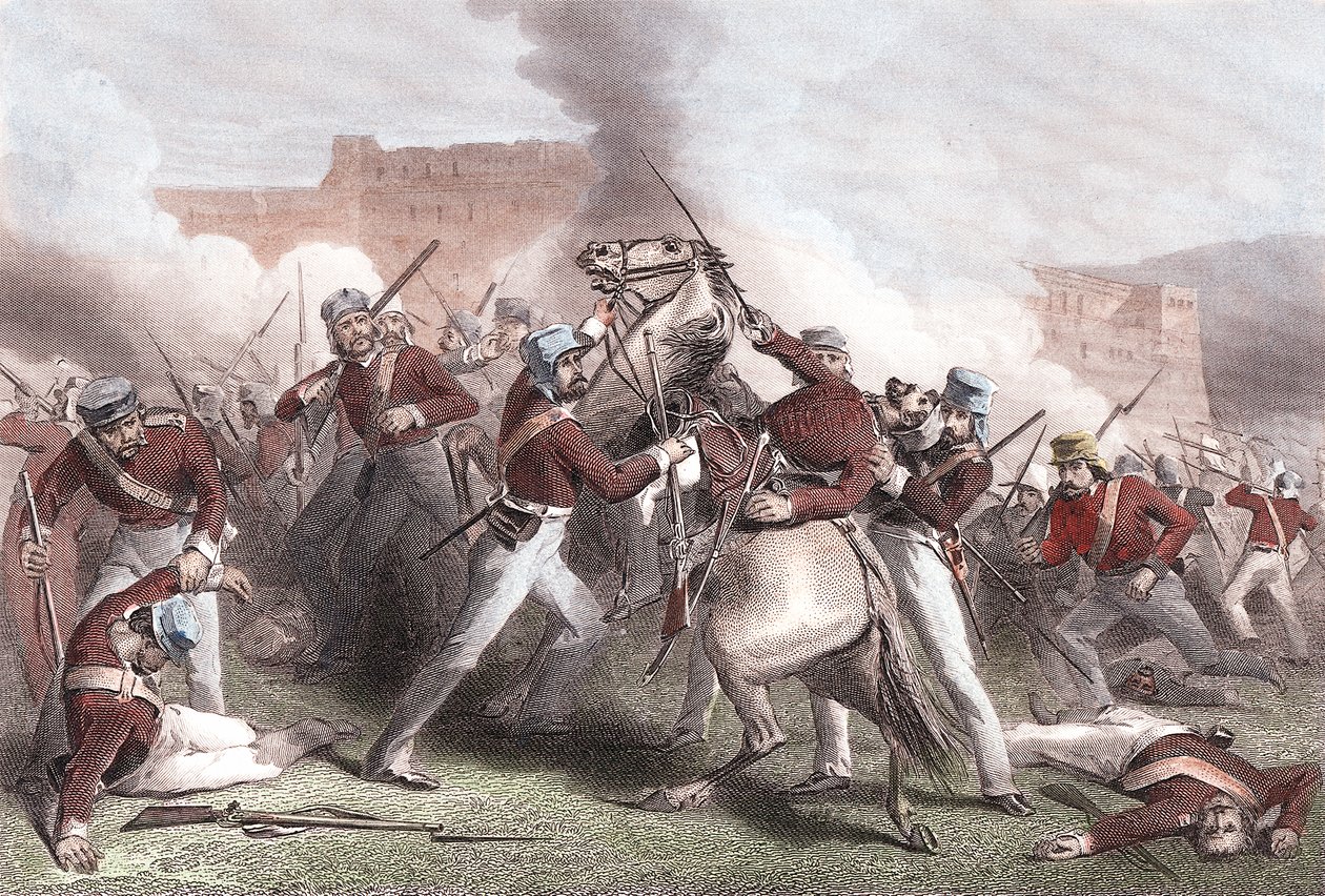Brigadier Adrian Hopes død, indisk mytteri, 15. april 1858 af Unbekannt