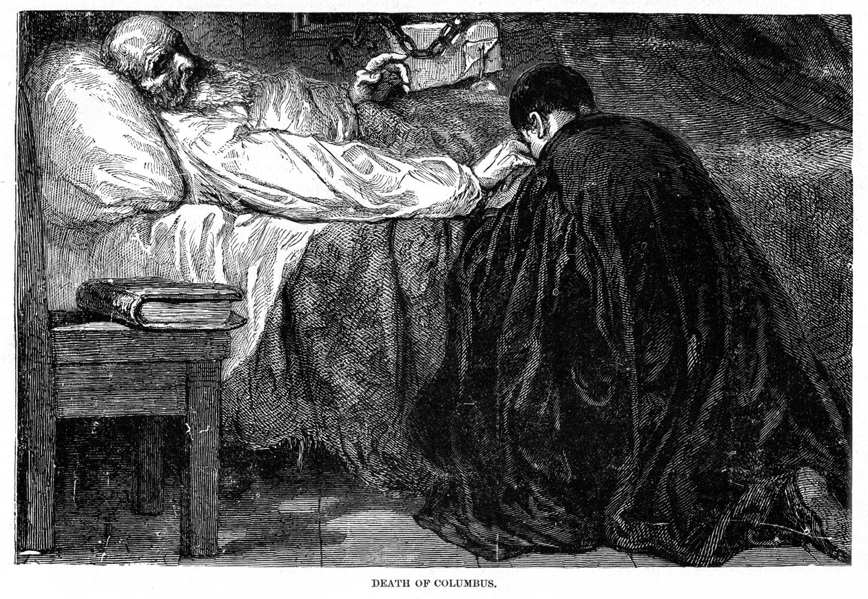 Christopher Columbus død, 1506, 1872 af Unbekannt