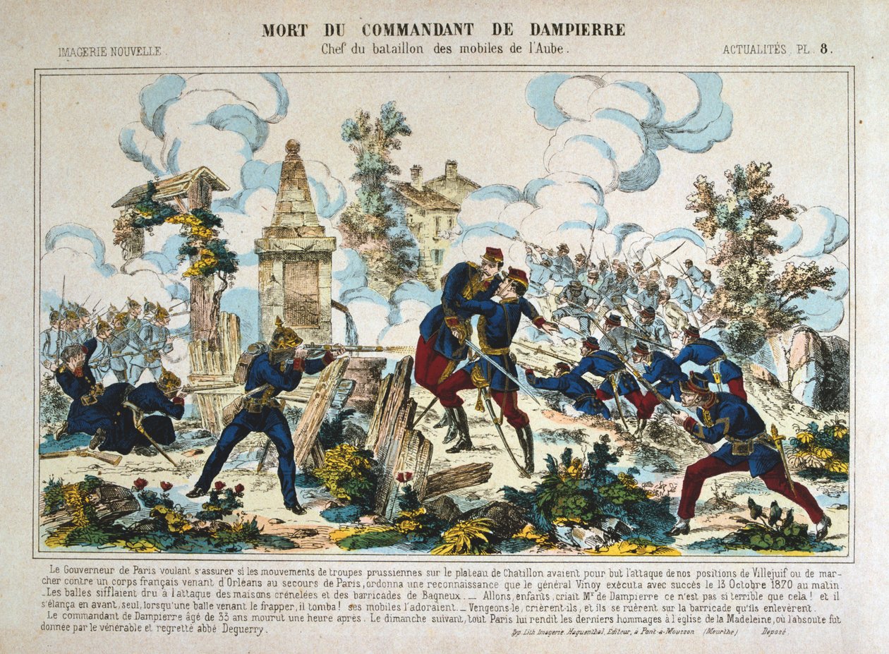 Commandant de Dampierres død, belejring af Paris, fransk-preussisk krig, 13. oktober 1870 af Unbekannt